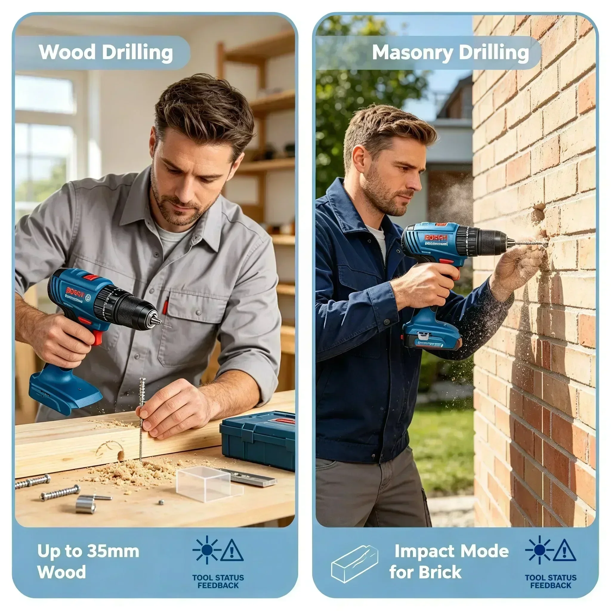 Brushless Cordless Electric Drill 18V - ボッシュ GSB 185-LI 18V コードレス インパクトドライバー（ブラシレスモーター搭載）1900RPM