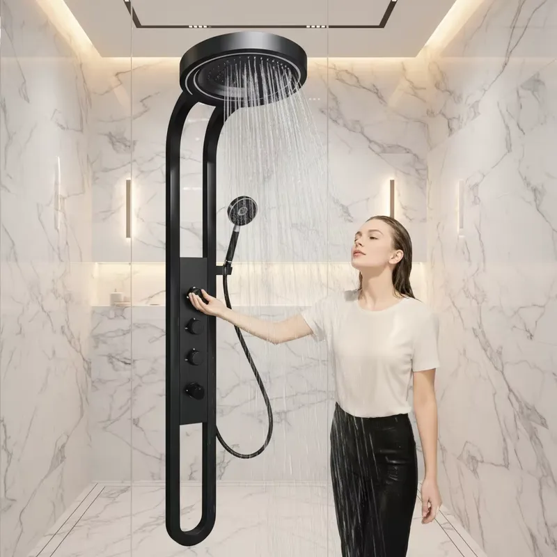 Plumbing - ホームデック シャワーパネル ウォーターフォールシャワーセット 温冷水 浴室用蛇口セット 壁掛け式
