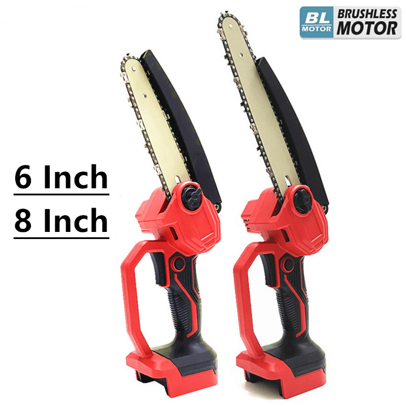 Mini Electric Chainsaw 6 Inch - コードレス電気チェーンソー,木工,チェーンソー,電動工具,カッター,剪定,ログ記録,ミルウォーキー,18Vバッテリー,6 