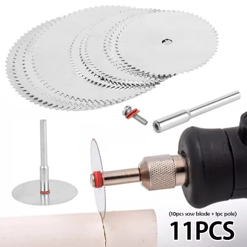 Cordless Rotary Tool Kit Accessories - 11個入りマイクロ丸鋸刃アクセサリー電動研磨切断ディスク金属カッターロータリーツール電動工具木材切断用