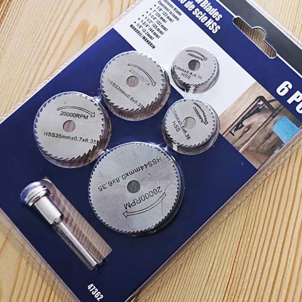 Cordless Rotary Tool Kit Accessories - 6 個 HSS 丸鋸刃ロータリーツール金属カッター電動工具セット木材切断ディスクドリルマンドレルカットオフ