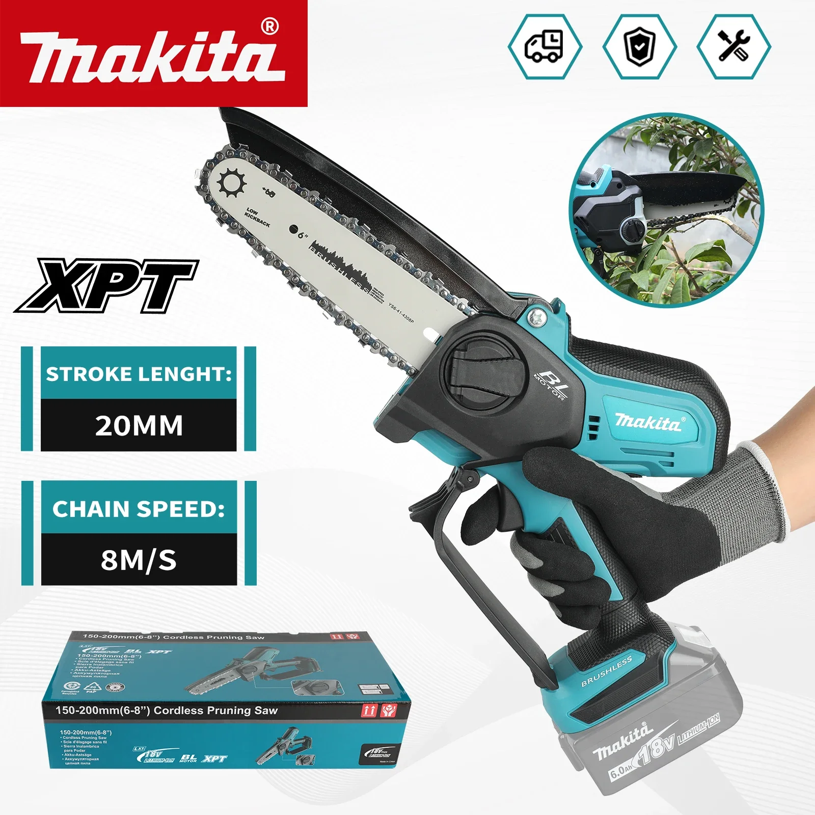 Mini Electric Chainsaw 6 Inch - マキタ UC286 6インチ チェーンソー 電気チェーンソー ハンディタイプ