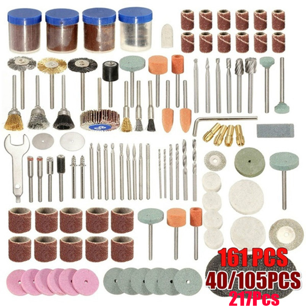 Cordless Rotary Tool Kit Accessories - 40 〜 217 個電動工具ロータリーツールアクセサリーセットドレメルドリル研削研磨アクセサリーミニ鋸刃研磨ツールに適合