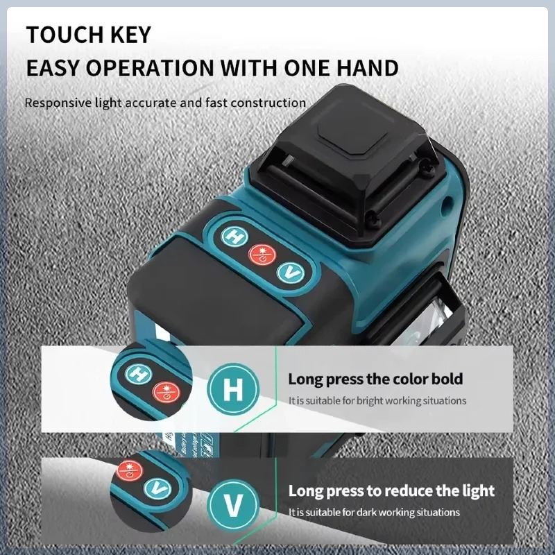 Laser Level 16 Lines 4D Green - オリジナルマキタセーフマルチプロテクション18Vバッテリー、360 ° セルフレベリング16ライン4Dグリーンレーザーレベルエンジニアリングレーザーパワー