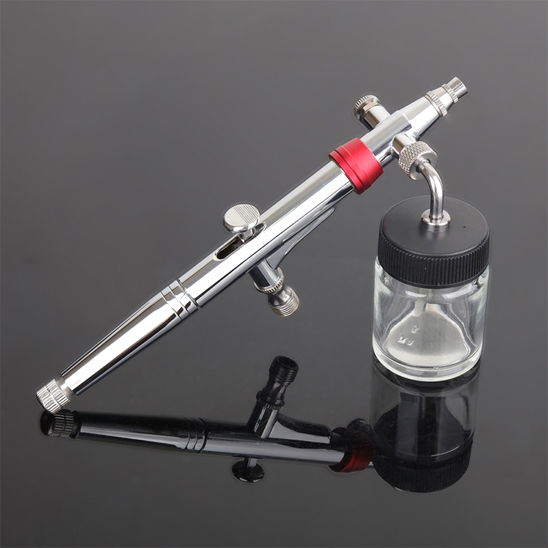 Airbrush Kit With Mini Compressor - 大容量デュアルアクションロータリーエアブラシペン、アートデザイン、タトゥー、ケーキデコレーション、ミネラルDIYスプレーペイントガン用