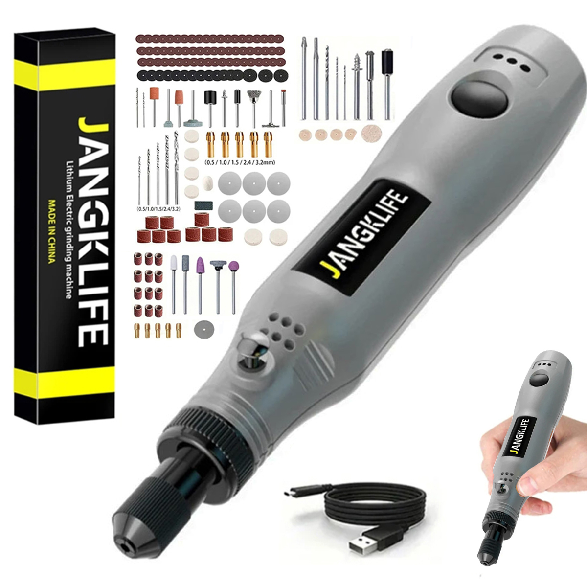 Cordless Rotary Tool Kit Accessories - USBコードレスロータリーツールキット木工彫刻ペンDIYジュエリー金属ガラス用ミニワイヤレスドリル