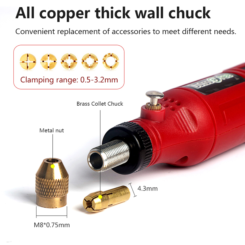 3.7V ミニワイヤレスドリル彫刻研磨ペン USB コードレ - Cordless Rotary Tool Kit Accessories のレビューと価格