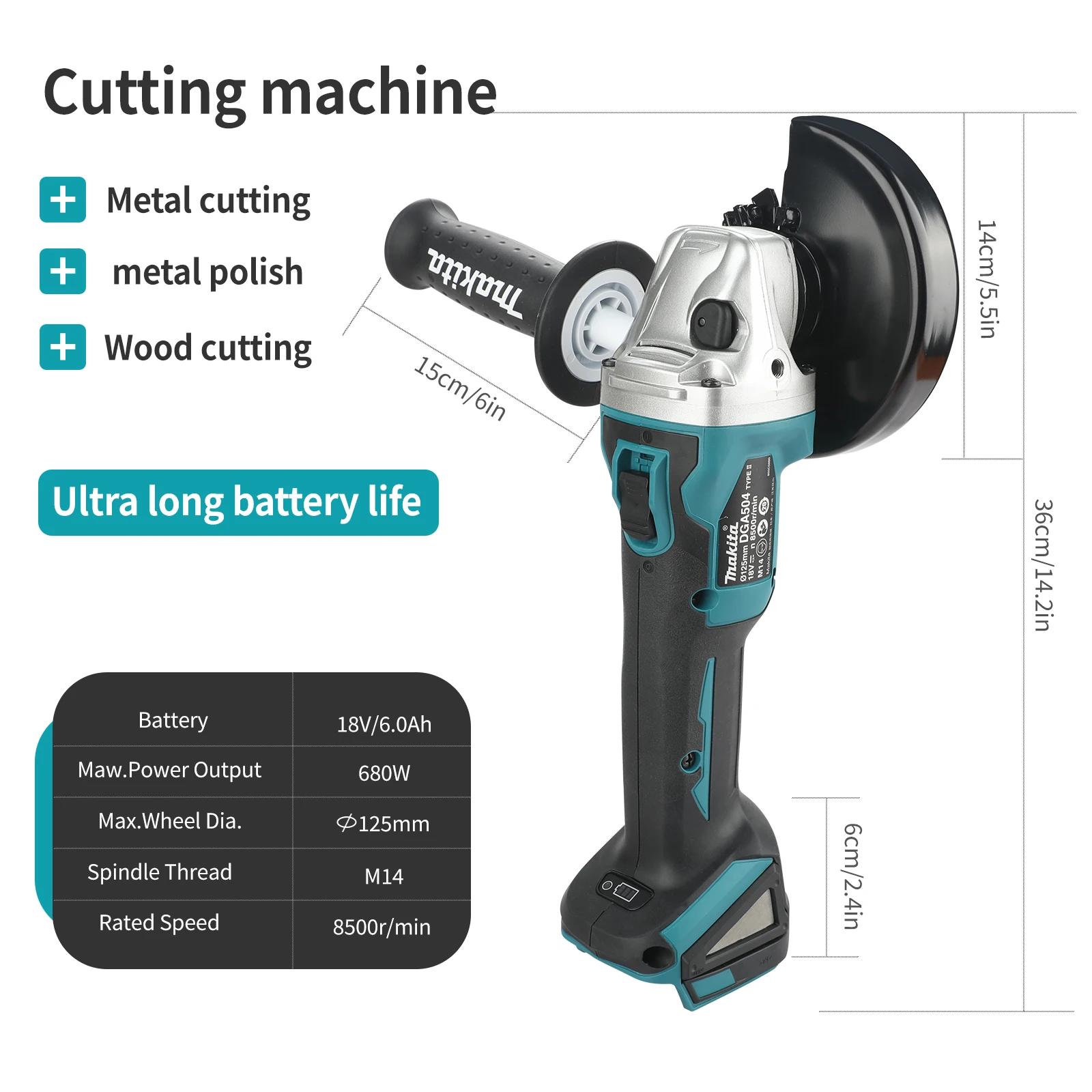 新型2026マキタDGA504 125mmコードレスアングル - Brushless Angle Grinder Battery Powered のレビューと価格