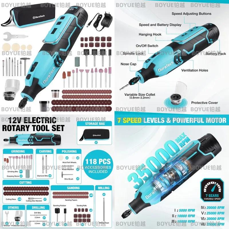 12V コードレスロータリーツール 5000-35000RP - Cordless Rotary Tool Kit Accessories のレビューと価格