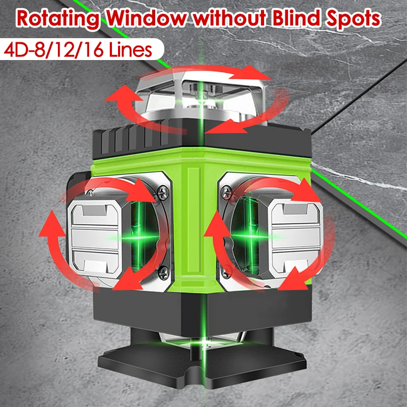 8/12/16 ラインレーザーレベル 4D グリーンラインセ - Laser Level 16 Lines 4D Green のレビューと価格