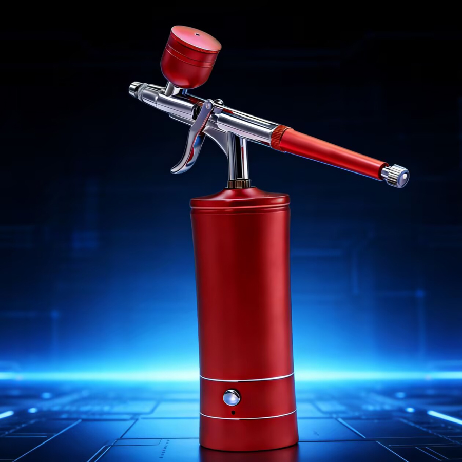 コンプレッサー内蔵のポータブル充電式ワイヤレスエアブラシ。シ - Airbrush Kit With Mini Compressor のレビューと価格