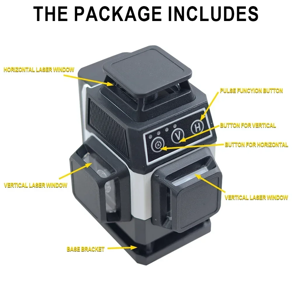 16ライン レーザーレベル 4D 自動水平調整機能付き レー - Laser Level 16 Lines 4D Green のレビューと価格
