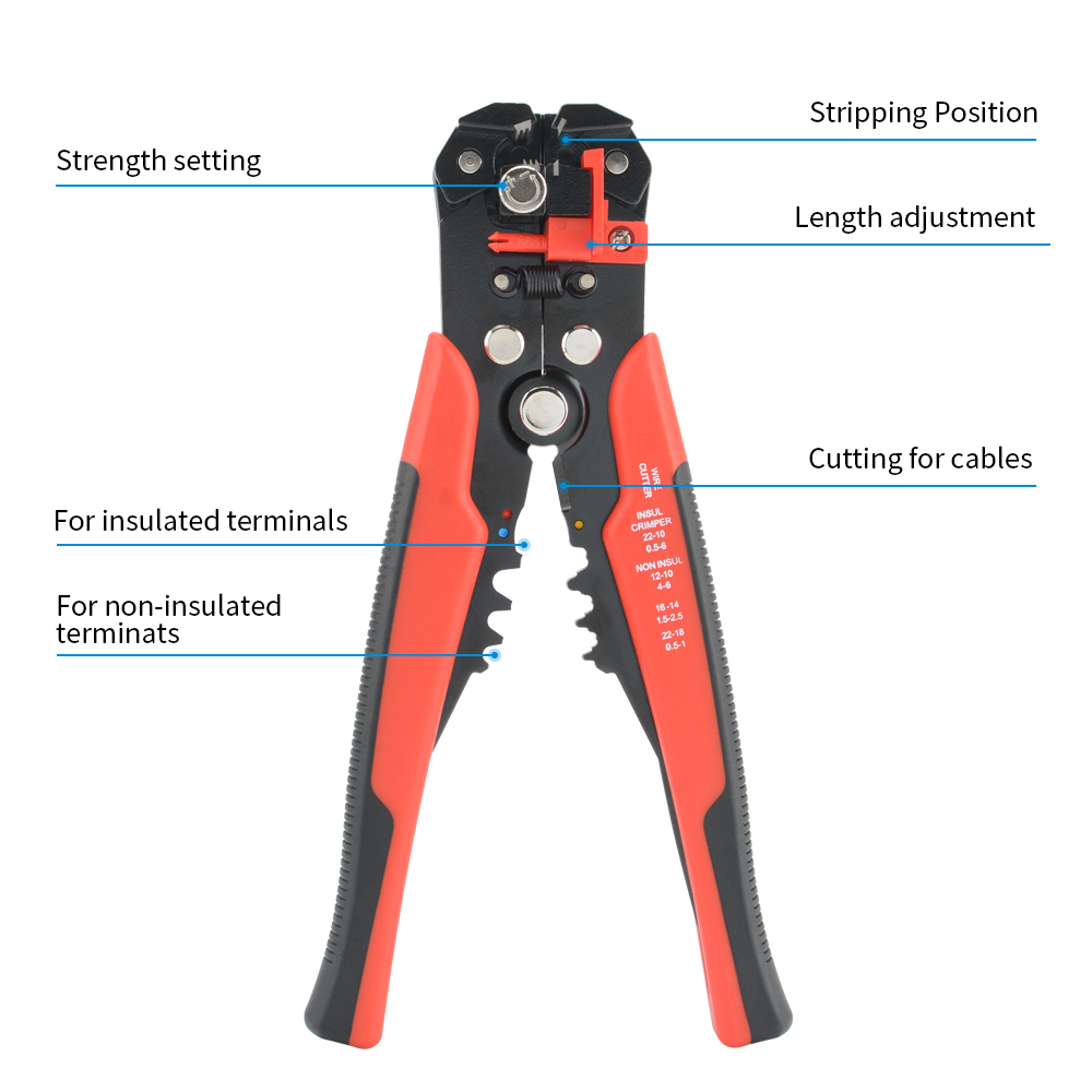 ワイヤーストリッパー 多機能プライヤー 自動圧着工具 ケーブ - Automatic Wire Stripper Cutter のレビューと価格