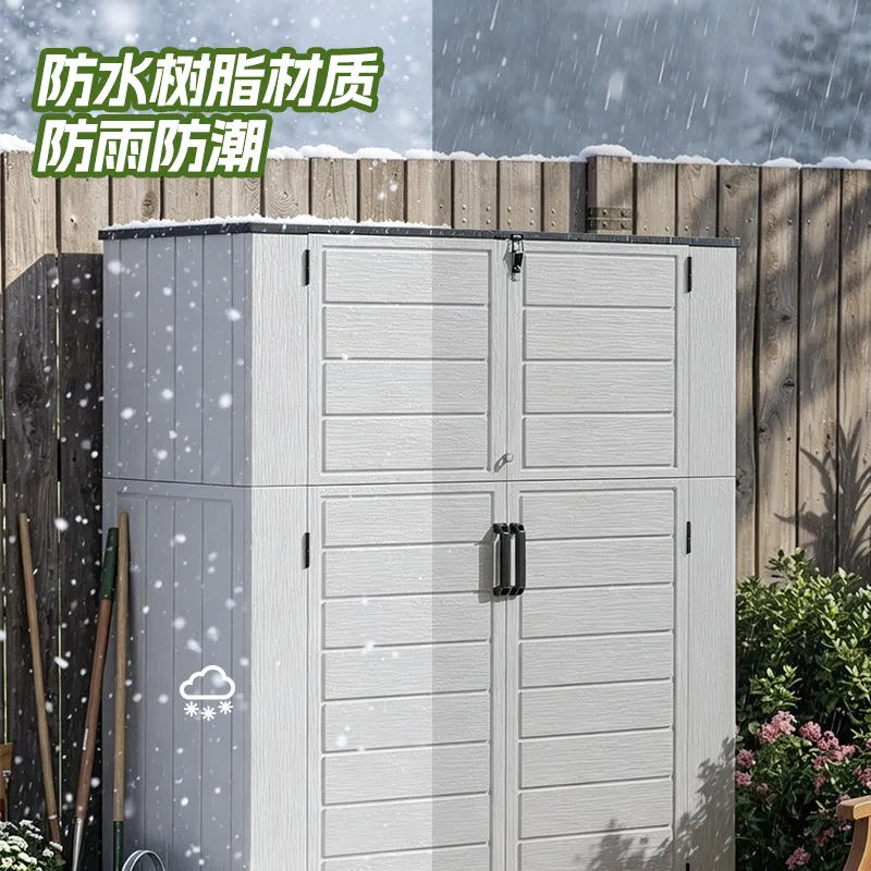 中型HDPE製屋外収納キャビネット ガーデン・中庭用雑貨ロッ - Garden Tools のレビューと価格