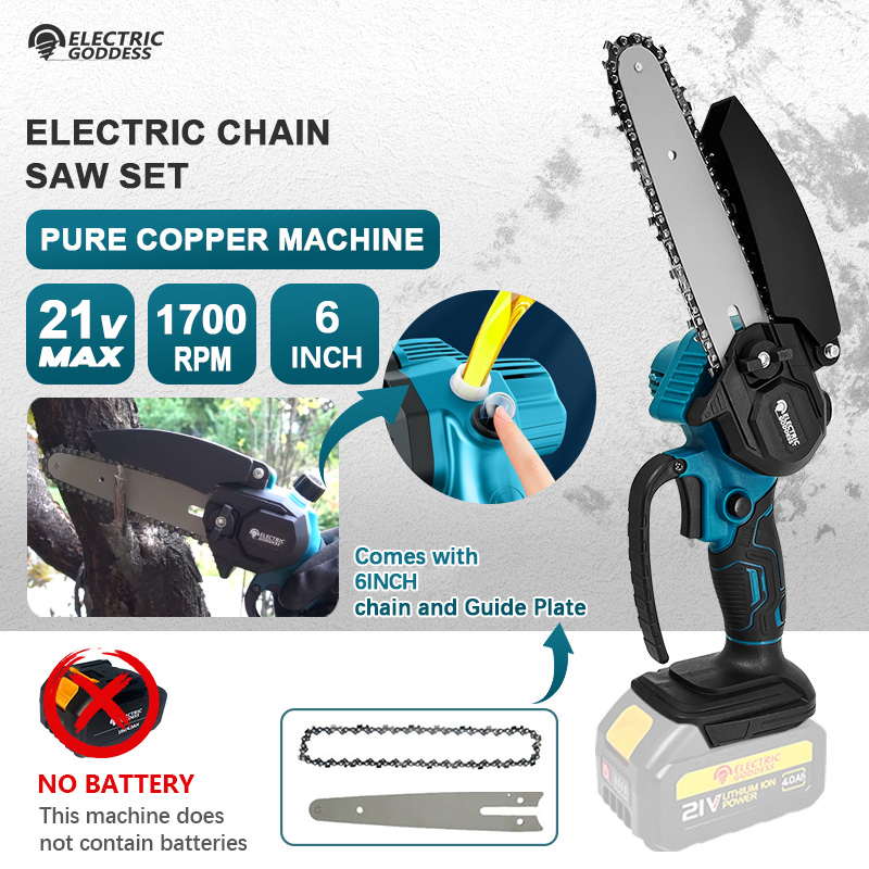 1700RPM 6 インチミニコードレス電動チェーンソー片手 - Mini Electric Chainsaw 6 Inch のレビューと価格