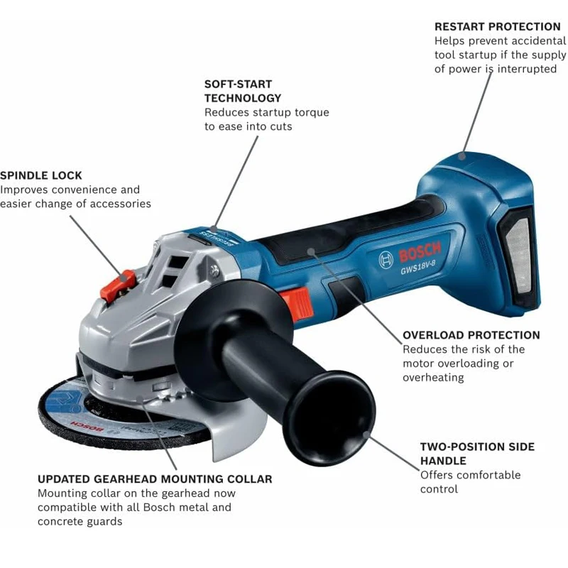 ボッシュ GWS 18V-8 コードレスアングルグラインダー - Brushless Angle Grinder Battery Powered のレビューと価格