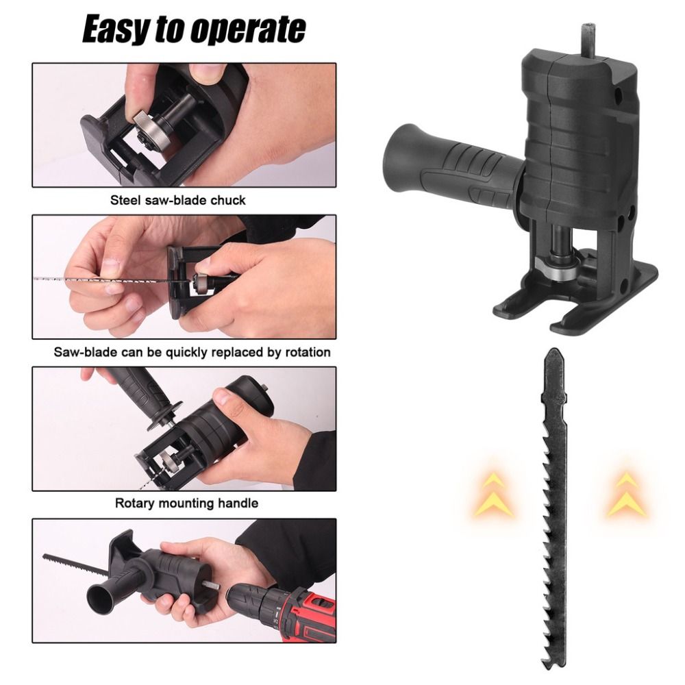 クイックチャックドリルソーアダプター滑り止めガード補助ハンド - Reciprocating Saw Attachment Drill のレビューと価格