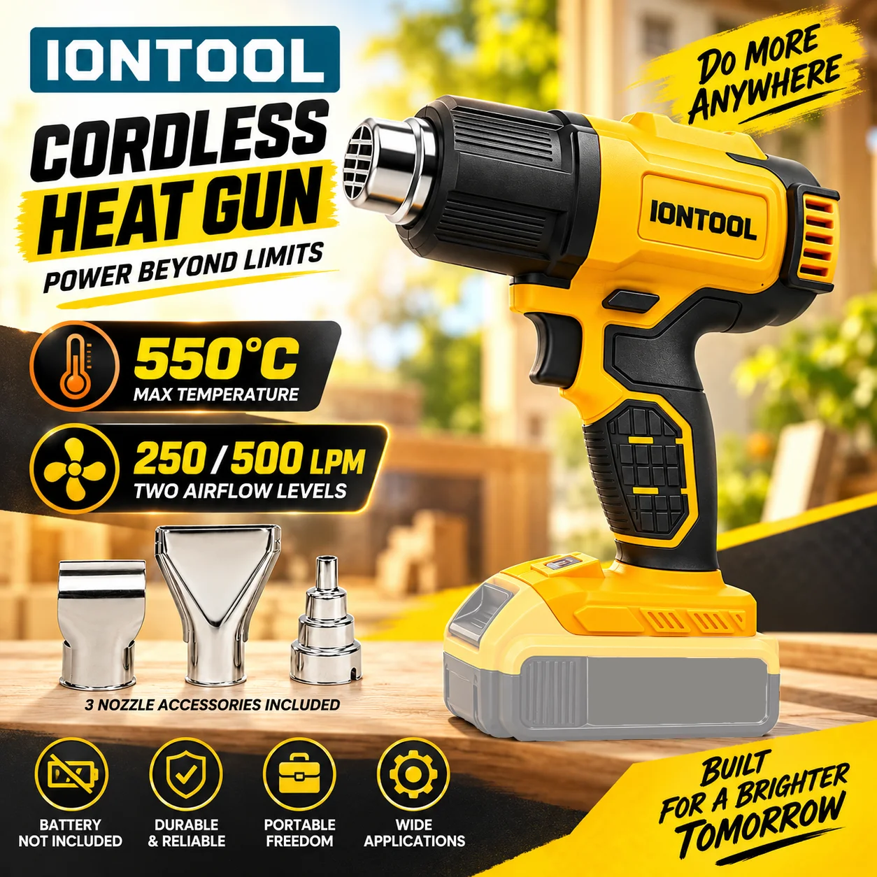 IONTOOL コードレスヒートガン 550 ℃   自動車 - Cordless Heat Gun For Shrink Tubing のレビューと価格
