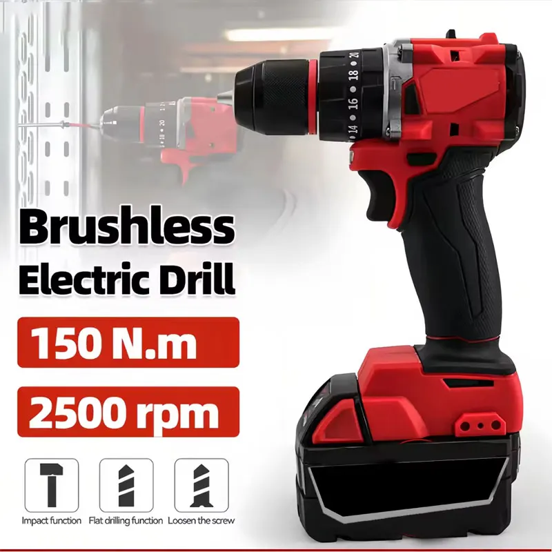 小型電動ブラシレスインパクトドリル 150Nm コードレス電 - Brushless Cordless Electric Drill 18V のレビューと価格