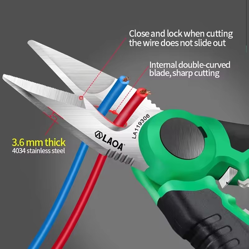 LAOA 電気技師用はさみ 6/7/8 インチ ワイヤースト - Automatic Wire Stripper Cutter のレビューと価格