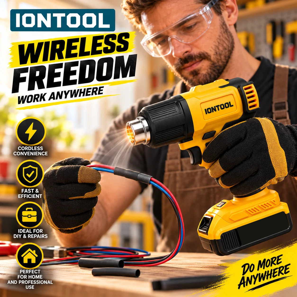 IONTOOL イエロー 550 ℃   急速加熱、コンパク - Cordless Heat Gun For Shrink Tubing のレビューと価格